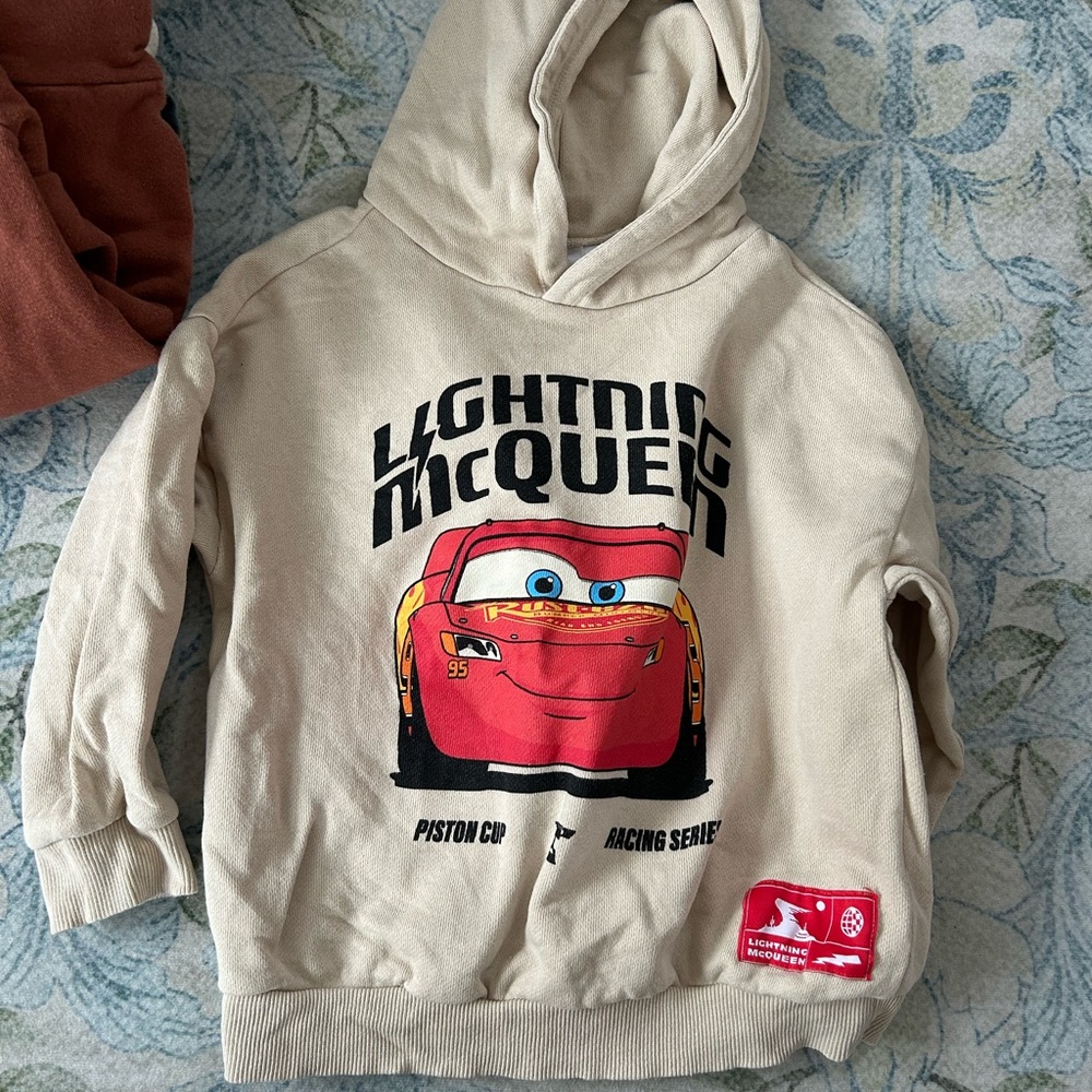 Zara Kids Cream Lightning McQueen Hoodie